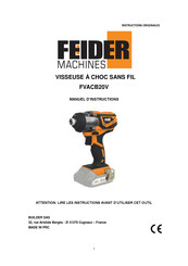 FEIDER Machines FVACB20V Manuel D'instructions