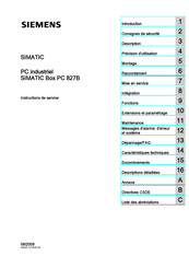 Siemens SIMATIC Box PC 827B Instructions De Service