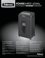 Fellowes POWERSHRED 450Ms Instructions D'utilisation