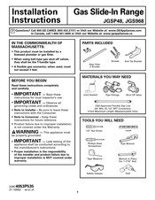 GE Profile JGSP48 Instructions D'installation