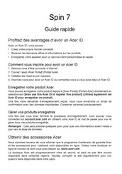 Acer Spin 7 Guide Rapide