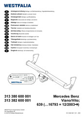 Westfalia Automotive 313 380 600 001 Notice De Montage Et D'utilisation