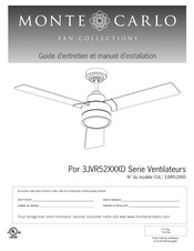 Monte Carlo Fan Company 3JVR52D Serie Guide D'entretien Et Manuel D'installation