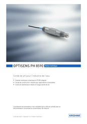 KROHNE OPTISENS PH 8590 Notice Technique