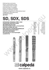 Calpeda SDX Serie Instructions Pour L'utilisation