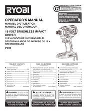 Ryobi P239 Manuel D'utilisation