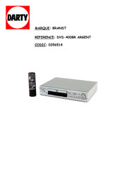 Brandt DVD 400 Manuel D'utilisation