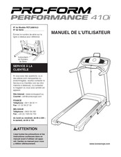 Pro-Form PERFORMANCE 410i Manuel De L'utilisateur