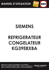 Siemens KG39E8XBA Notice D'utilisation