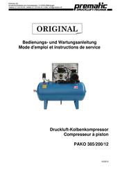 Prematic PAKO 385/200/12 Mode D'emploi Et Instructions De Service