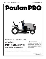 Poulan Pro PR185H42STE Manuel Du Propriétaire