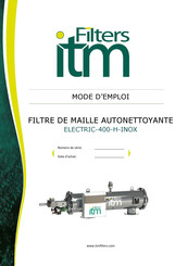 Filters itm ELECTRIC-400-H-INOX Manuel D'utilisation