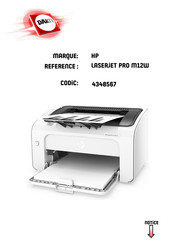 HP LaserJet Pro M12W Guide De L'utilisateur