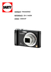 Panasonic Lumix ZX-3 Mode D'emploi De Base