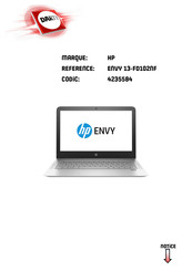 HP ENVY 13-FD102NF Mode D'emploi