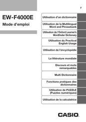 Casio EW-F4000E Mode D'emploi