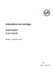 Gfa ELEKTROMAT SI 25.15-30,00 Instructions De Service