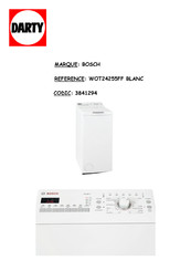 Bosch WOT24255FF Notice D'utilisation Et D'installation