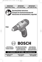 Bosch PS30 Consignes De Fonctionnement/Sécurité