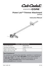 Cub Cadet Power Lok CCT410 Manuel D'utilisation