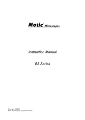 Motic B3 Serie Manuel D'instructions