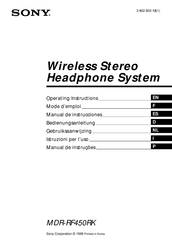 Sony MDR-RF450RK Mode D'emploi