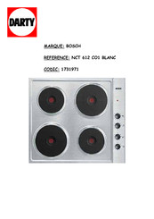 Bosch NCT612CO1 Mode D'emploi Et Instructions De Montage