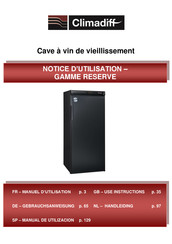 Climadiff RESERVE Serie Notice D'utilisation