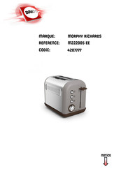 Morphy Richards M222005 EE Mode D'emploi