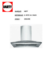 NEFF D 9970 N1 INOX Notice De Montage Et D'utilisation