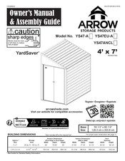 Arrow Storage Products YardSaver YS47ANCL Manuel Du Propriétaire Et Guide D'assemblage