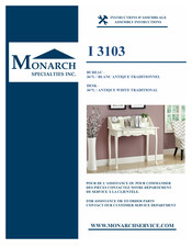 Monarch Specialties I 3103 Instructions D'assemblage