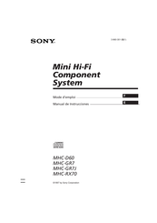 Sony MHC-D60 Mode D'emploi