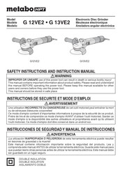 Metabo HPT G 12VE2 Instructions De Sécurité Et Mode D'emploi