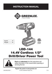 Textron Company GREENLEE LDD-144 Manuel D'instructions