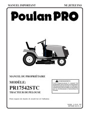 Poulan Pro PR17542STC Manuel Du Propriétaire