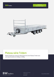 BW Trailers Plateau Tridem Serie Mode D'emploi