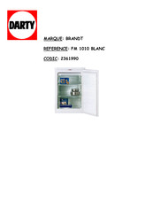 Brandt FM 1010 Guide D'installation Et D'utilisation