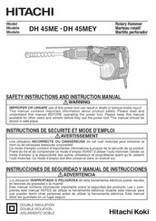 Hitachi DH 45ME Instructions De Sécurité Et Mode D'emploi