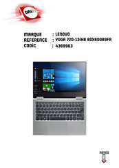 Lenovo YOGA 720-15IKB Guide De L'utilisateur