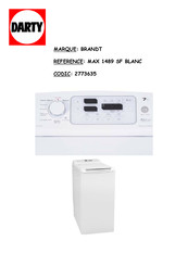 Brandt MAX 1489 SF Guide D'installation & D'utilisation