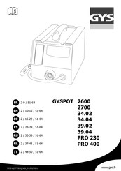 GYS POT 2700 Mode D'emploi