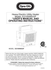 Dyna-Glo EG10000DGP Guide D'instruction