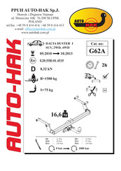 AUTO-HAK G62A Instructions De Montage