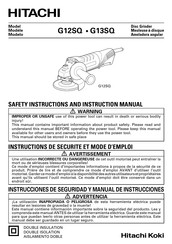 Hitachi G 12SQ Instructions De Sécurité Et Mode D'emploi