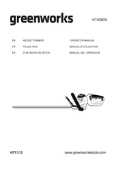 GreenWorks HT40B00 Manuel D'utilisation