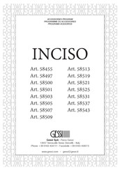 Gessi INCISO 58531 Instructions De Montage