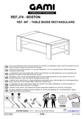 Gami BOSTON J74 087 Instructions De Montage