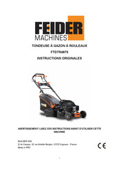 FEIDER Machines FTDTR4870 Instructions Originales