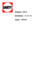 Miele M 611 3S Mode D'emploi